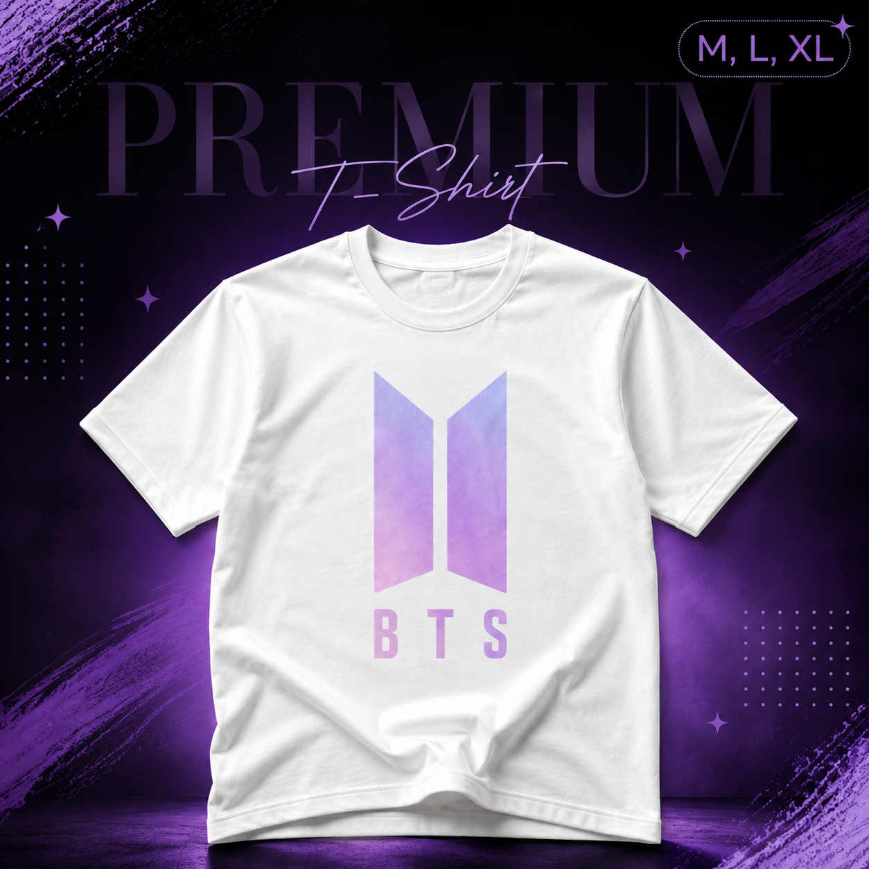 BTS Premium White T-Shirt | Stylish Unisex Half Sleeve T-Shirt