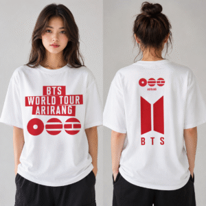 BTS Arirang Premium White T-Shirt | Stylish Unisex Half Sleeve T-Shirt